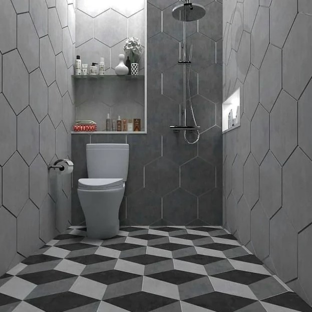 kamar mandi monokrom